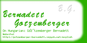 bernadett gotzemberger business card